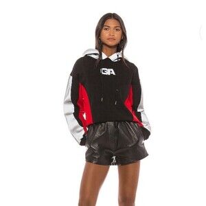 I AM GIA Sabrina Hoodie Reflective Pullover Hooded Fleece Jacket Size XS Y2K